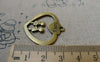 Hearts - 10 pcs Antique Bronze Boy Girl Lover Heart Charms 30x32mm A5641