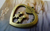 Hearts - 10 pcs Antique Bronze Boy Girl Lover Heart Charms 30x32mm A5641