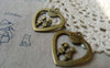 Hearts - 10 pcs Antique Bronze Boy Girl Lover Heart Charms 30x32mm A5641