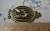Accessories - 10 Pcs Of Antique Bronze Filigree Oval Bird Cage Charms 21x34mm A150