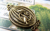 Accessories - 10 Pcs Of Antique Bronze Filigree Oval Bird Cage Charms 21x34mm A150