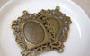 Accessories - 10 Pcs Of Antique Bronze Filigree Oval Cameo Base Bezel Settings Match 17x24mm A5139