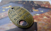 Accessories - 10 Pcs Of Antique Bronze Filigree Oval Love Note Connector Charms 20x29mm A5522