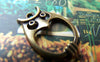 Accessories - 10 Pcs Of Antique Bronze Filigree Owl Charms 16x23mm A108