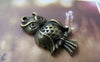 Accessories - 10 Pcs Of Antique Bronze Filigree Owl Charms Pendants 16x31mm A2945