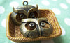 Accessories - 10 Pcs Of Antique Bronze Filigree Owl Head Charms Pendants 17x24mm A111