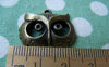 Accessories - 10 Pcs Of Antique Bronze Filigree Owl Head Charms Pendants 17x24mm A111