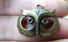 Accessories - 10 Pcs Of Antique Bronze Filigree Owl Head Charms Pendants 17x24mm A111