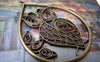 Accessories - 10 Pcs Of Antique Bronze Filigree Owl Teardrop Drops Pendants 37x48mm A102