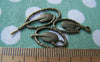Accessories - 10 Pcs Of Antique Bronze Filigree Peacock Feather Charms 25x40mm A343