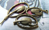 Accessories - 10 Pcs Of Antique Bronze Filigree Peacock Feather Charms 25x40mm A343
