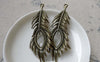 Accessories - 10 Pcs Of Antique Bronze Filigree Peacock Feather Pendants Charms  27x70mm  A6640