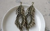 Accessories - 10 Pcs Of Antique Bronze Filigree Peacock Feather Pendants Charms 27x70mm A6640