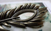 Accessories - 10 Pcs Of Antique Bronze Filigree Peacock Feather Pendants Charms 27x70mm A6640