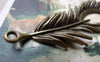 Accessories - 10 Pcs Of Antique Bronze Filigree Peacock Feather Pendants Charms 27x70mm A6640