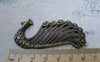 Accessories - 10 Pcs Of Antique Bronze Filigree Peacock Pendants Charms 30x62mm A7747