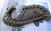 Accessories - 10 Pcs Of Antique Bronze Filigree Peacock Pendants Charms 30x62mm A7747