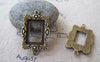 Accessories - 10 Pcs Of Antique Bronze Filigree Rectangular Cameo Base Connector Match 13x18mm A3846