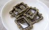 Accessories - 10 Pcs Of Antique Bronze Filigree Rectangular Cameo Base Connector Match 13x18mm A3846