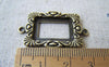 Accessories - 10 Pcs Of Antique Bronze Filigree Rectangular Cameo Base Connector Match 13x18mm A3846