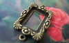 Accessories - 10 Pcs Of Antique Bronze Filigree Rectangular Cameo Base Connector Match 13x18mm A3846
