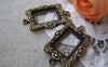 Accessories - 10 Pcs Of Antique Bronze Filigree Rectangular Cameo Base Connector Match 13x18mm A3846