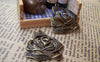 Accessories - 10 Pcs Of Antique Bronze Filigree Rose Flower Charms 29x30mm A410