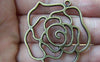 Accessories - 10 Pcs Of Antique Bronze Filigree Rose Flower Pendants Charms 40mm A1739
