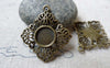 Accessories - 10 Pcs Of Antique Bronze Filigree Round Bezel Base Settings Match 10mm Cab A6650
