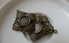 Accessories - 10 Pcs Of Antique Bronze Filigree Round Bezel Base Settings Match 10mm Cab A6650