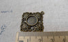 Accessories - 10 Pcs Of Antique Bronze Filigree Round Bezel Base Settings Match 10mm Cab A6650