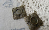 Accessories - 10 Pcs Of Antique Bronze Filigree Round Bezel Base Settings Match 10mm Cab A6650