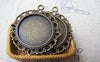 Accessories - 10 Pcs Of Antique Bronze Filigree Round Cameo Base Settings Match 20mm Cabochon A3227