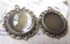 Accessories - 10 Pcs Of Antique Bronze Filigree Round Cameo Base Settings Match 20mm Cabochon A3227