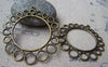 Accessories - 10 Pcs Of Antique Bronze Filigree Round Chandelier Earring Pendants Charms 44x45mm A2844
