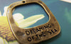 Accessories - 10 Pcs Of Antique Bronze Filigree Sea Square Charms 25x30mm A3403