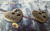 Accessories - 10 Pcs Of Antique Bronze Filigree Star Heart Charms 16x18mm A504