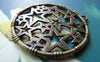 Accessories - 10 Pcs Of Antique Bronze Filigree Star Ring Charms 32mm A407