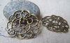 Accessories - 10 Pcs Of Antique Bronze Filigree Swirly Charms 29x33mm A3430