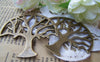 Accessories - 10 Pcs Of Antique Bronze Filigree Tree Pendants Charms 47x47mm A367