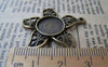 Accessories - 10 Pcs Of Antique Bronze Five Leaf Round Base Settings Match 12mm Cabochon A3185