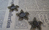 Accessories - 10 Pcs Of Antique Bronze Five Leaf Round Base Settings Match 12mm Cabochon A3185