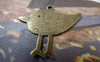 Accessories - 10 Pcs Of Antique Bronze Flat Bird Charms 23x28mm A278