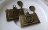Accessories - 10 Pcs Of Antique Bronze Flat Camera Charms 34x36mm A6103