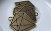 Accessories - 10 Pcs Of Antique Bronze Flat Diamond Charms Pendants 28x31mm A5767