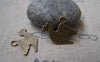 Accessories - 10 Pcs Of Antique Bronze Flat Peace Dove Bird Charms 15x25mm A2947