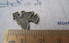 Accessories - 10 Pcs Of Antique Bronze Flat Peace Dove Bird Charms 18x18mm A254