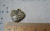 Accessories - 10 Pcs Of Antique Bronze Floral Heart Charms 17x20mm A4779