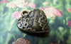 Accessories - 10 Pcs Of Antique Bronze Floral Heart Charms 17x20mm A4779