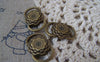 Accessories - 10 Pcs Of Antique Bronze Flower Connector Charms 14x22mm A3795